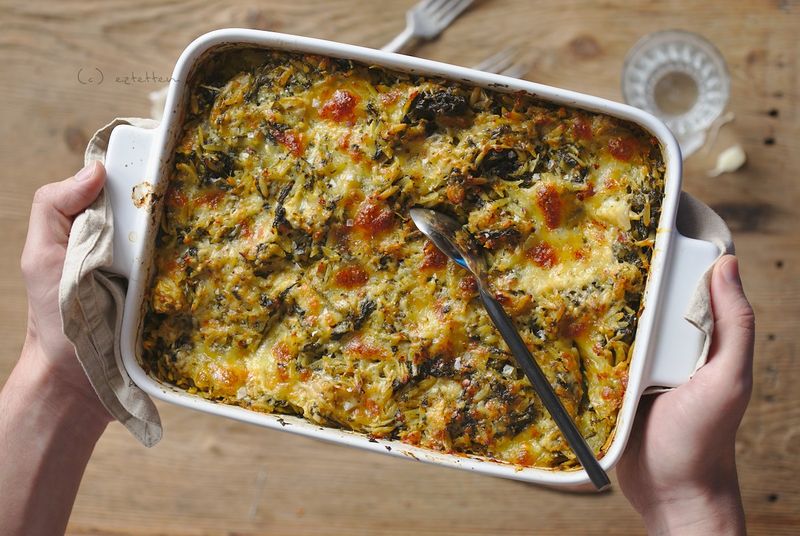 spenótos-articsókás tepsis tészta